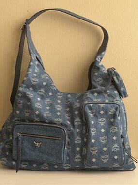 MCM Denim Monogram large tote bag